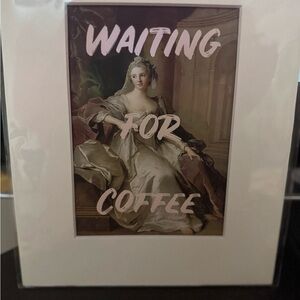 Elegant Beige Art Print - Waiting for Coffee